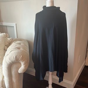 Black Cowl Neck Cape Top